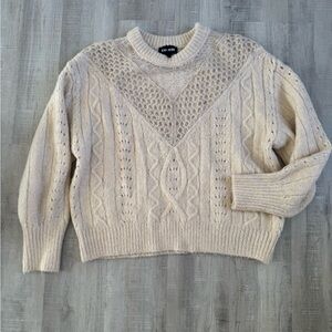 Express Beige Textured Knit Sweater